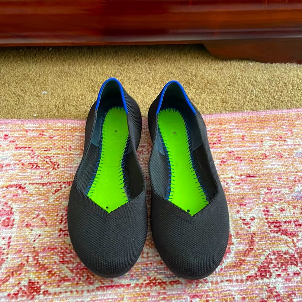 Rothy’s The Flat Round toe In Black Solid Size 7 GUC